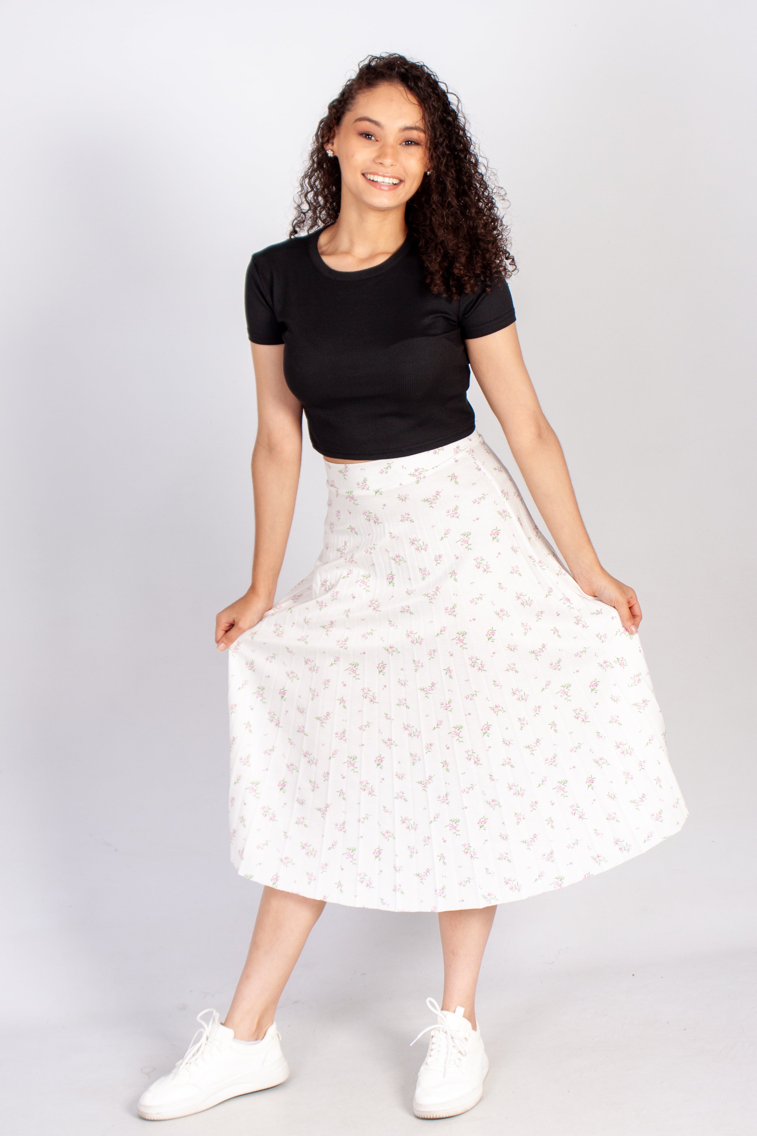 Pleated Midi Skirt