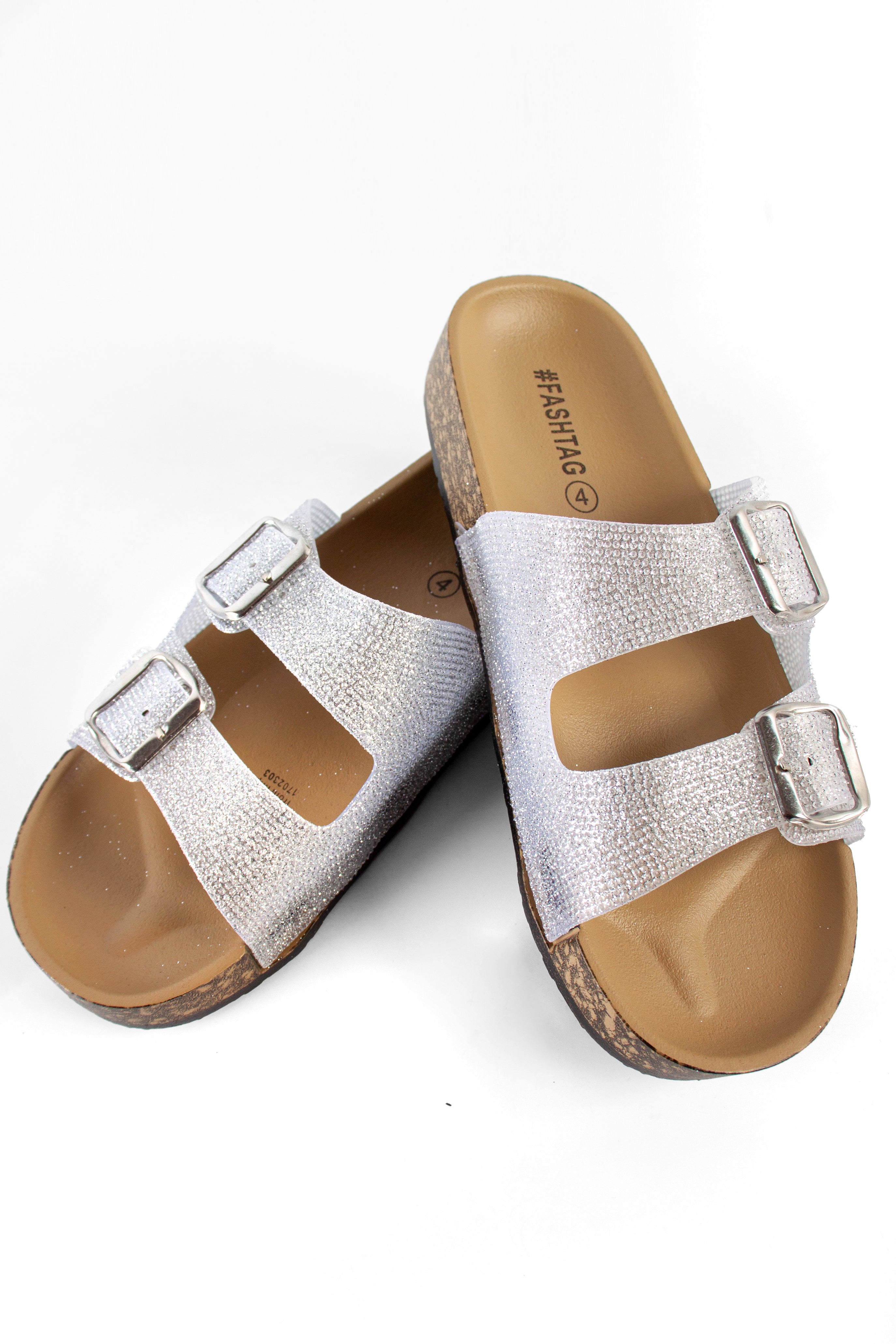 Glitter Double Buckle Sliders