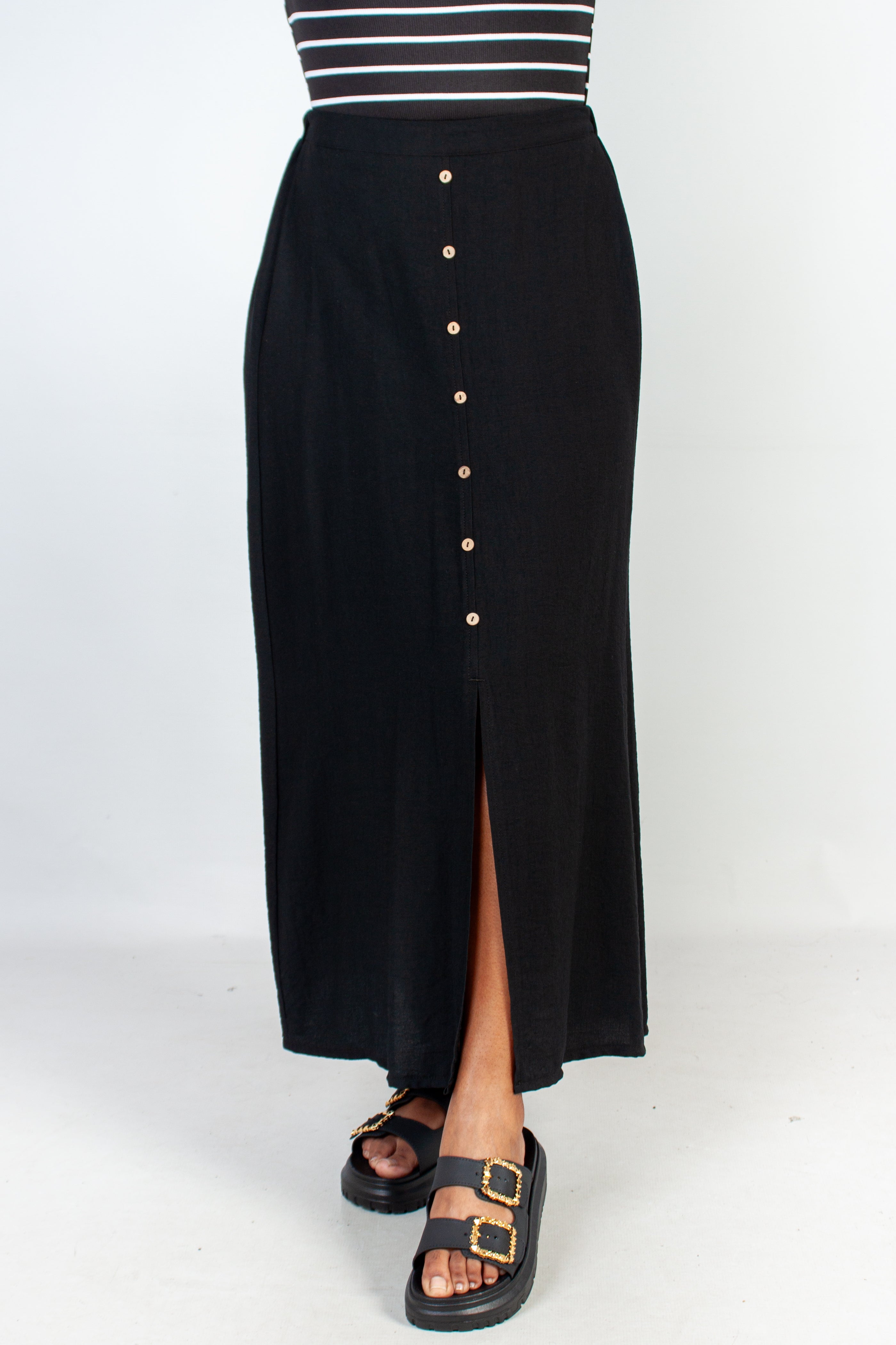 Button Front Skirt