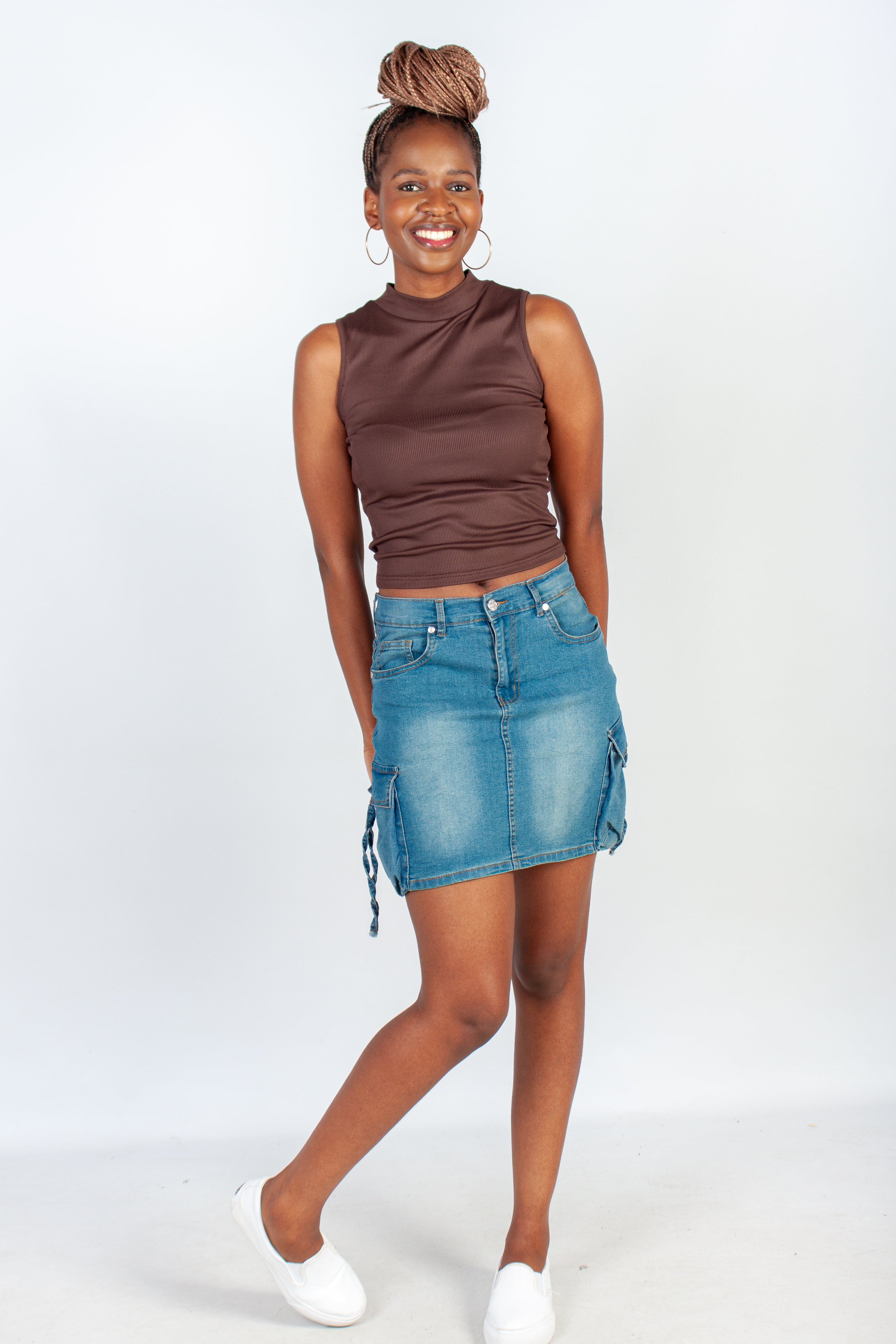 Cargo Denim Skirt