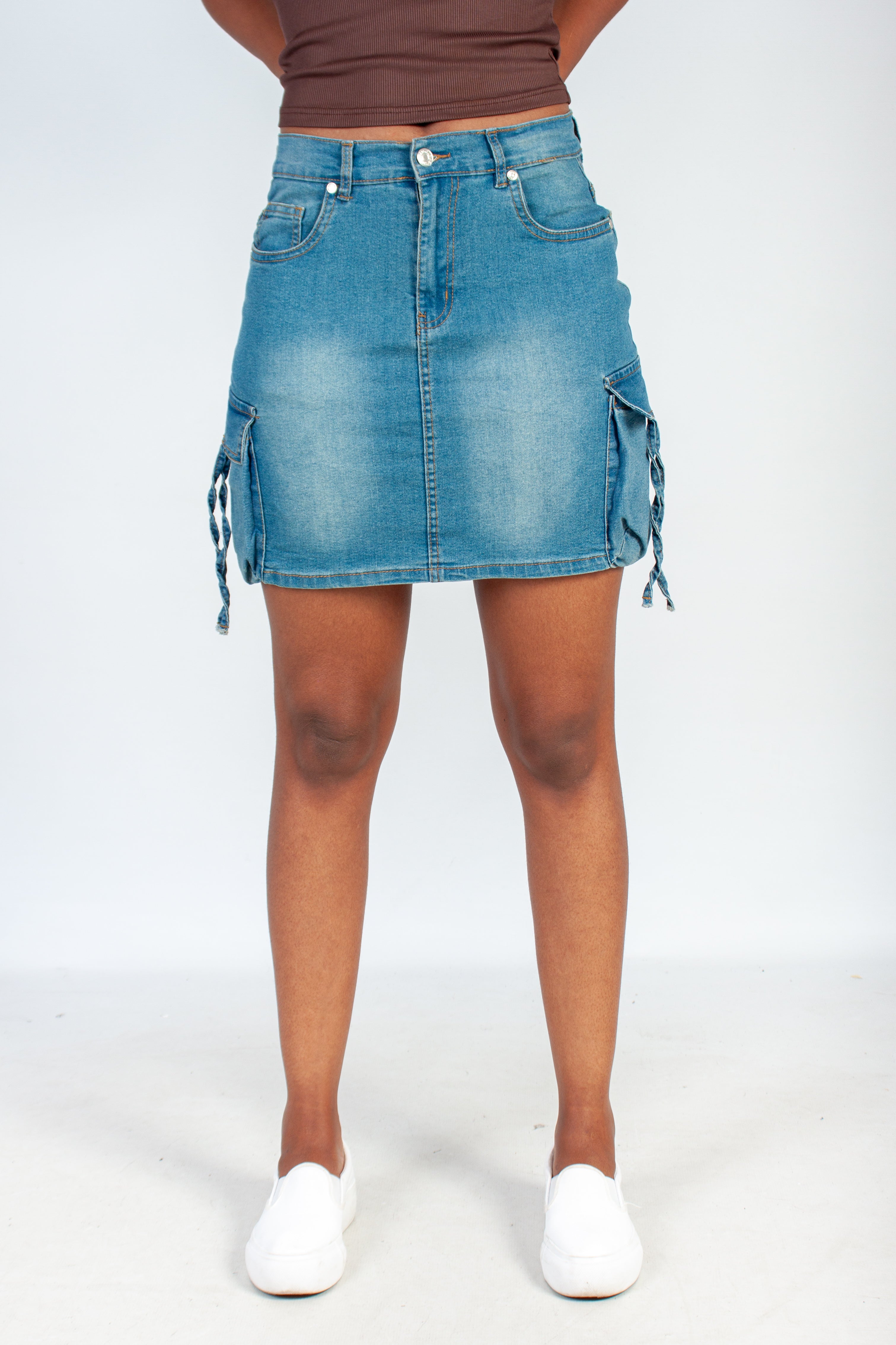 Cargo Denim Skirt