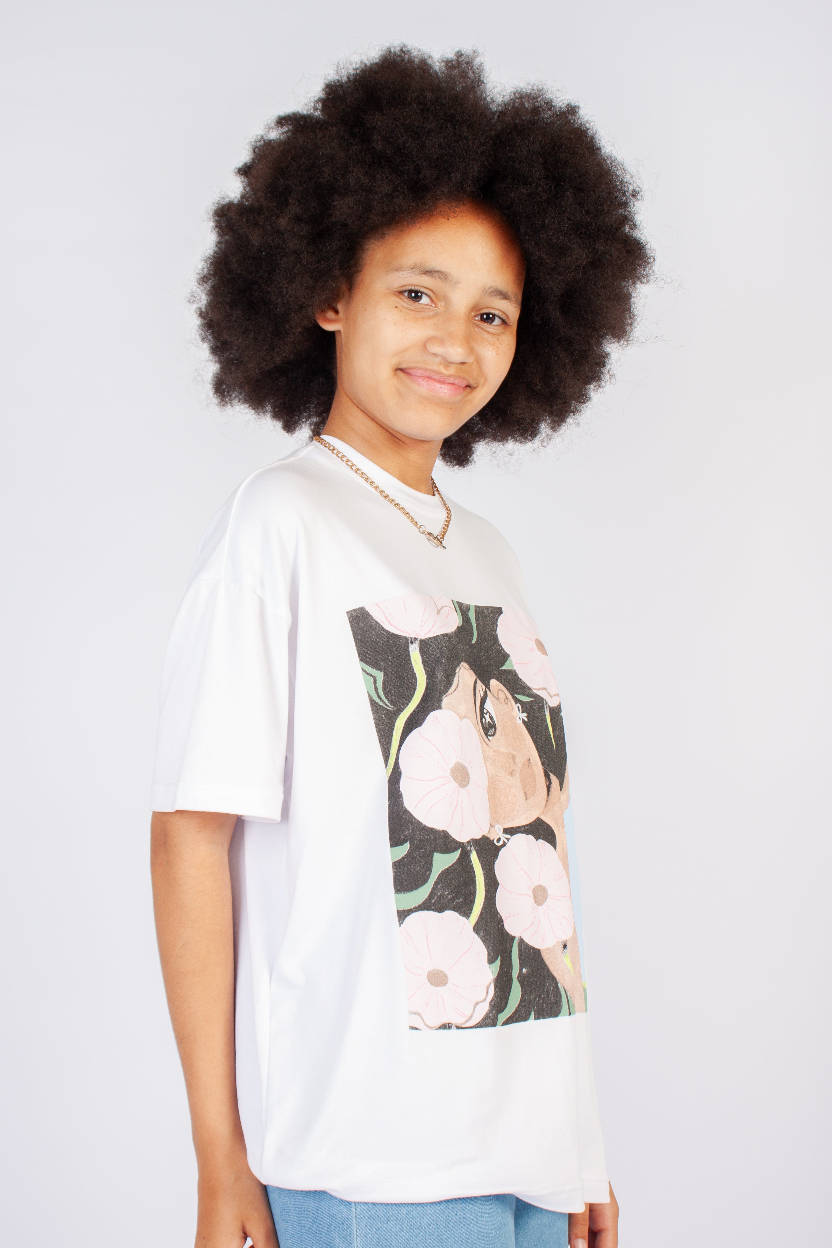 Graphic Oversized "Flower Girl" T-Shirt