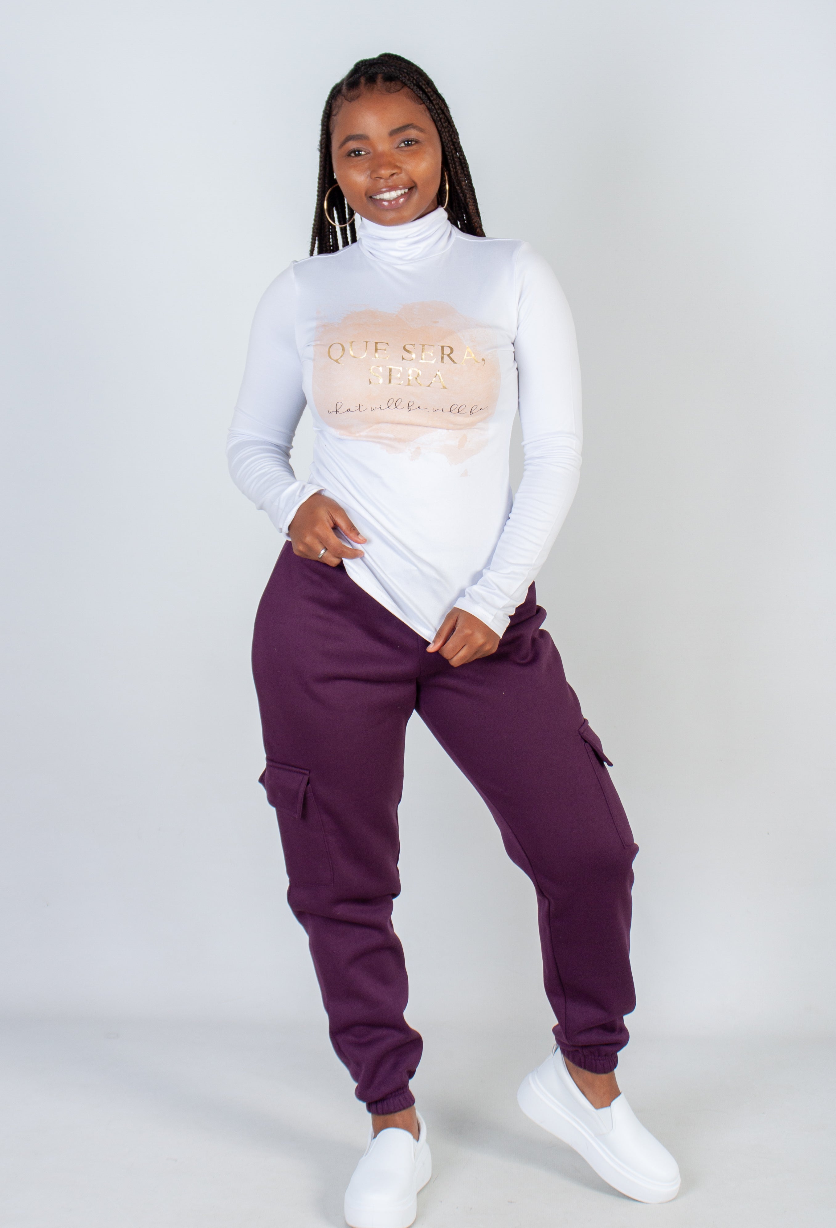 Long Sleeve Poloneck Top