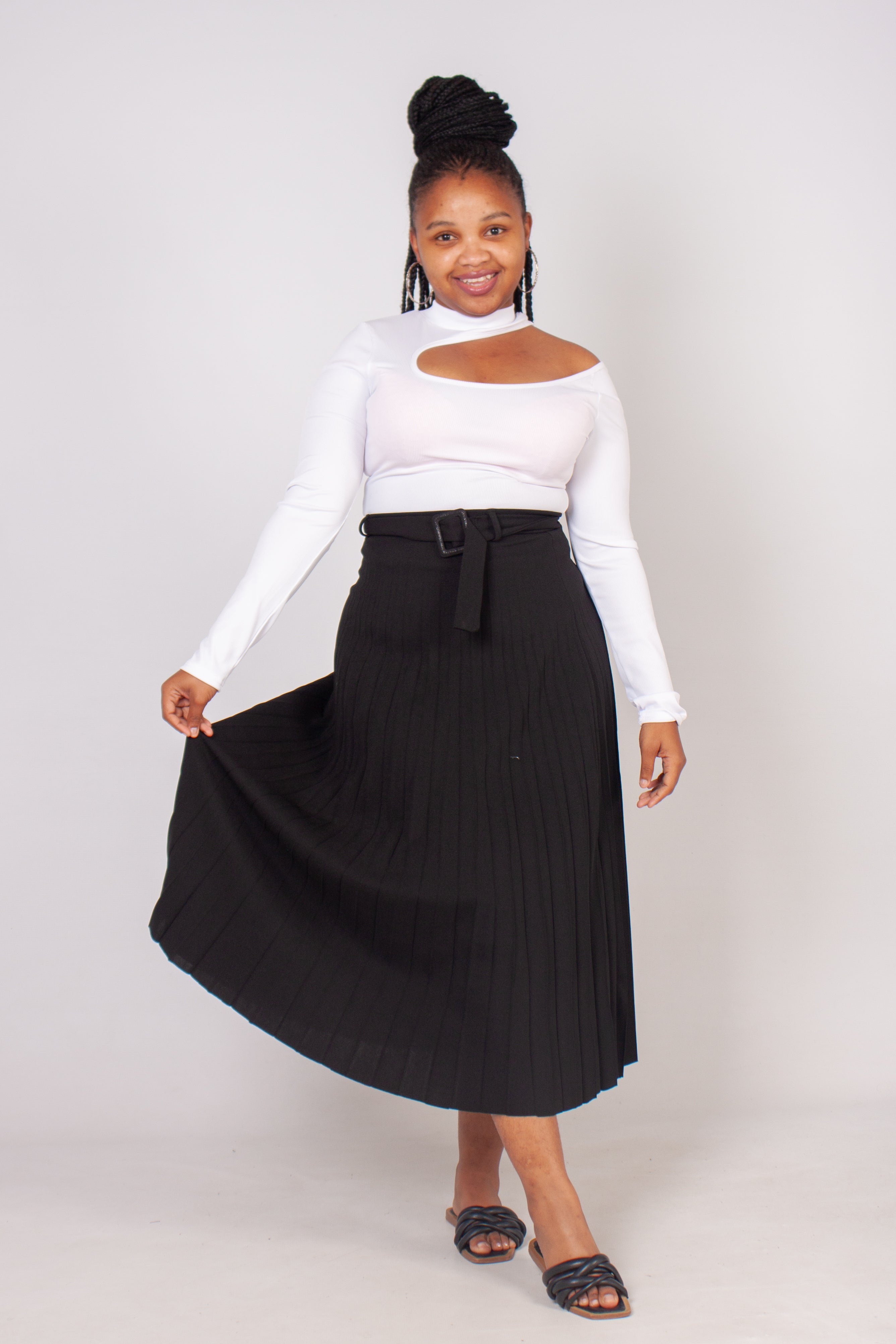 Pleated Midi Skirt