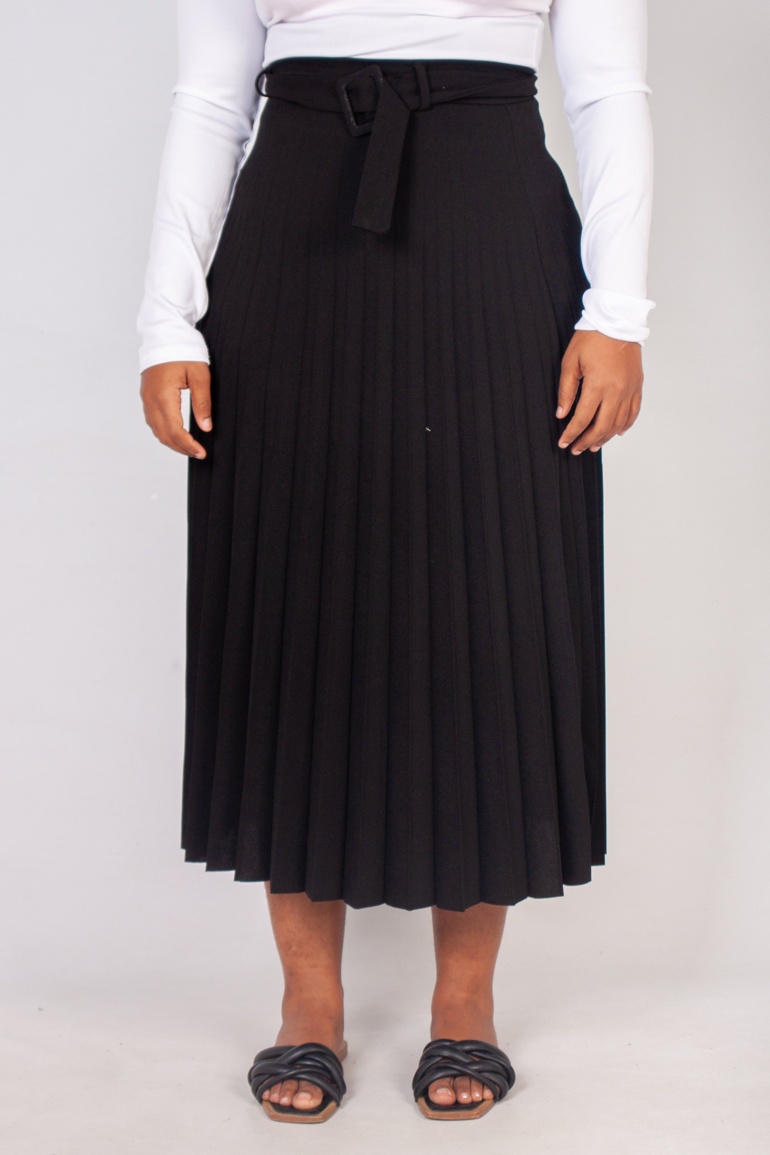 Pleated Midi Skirt