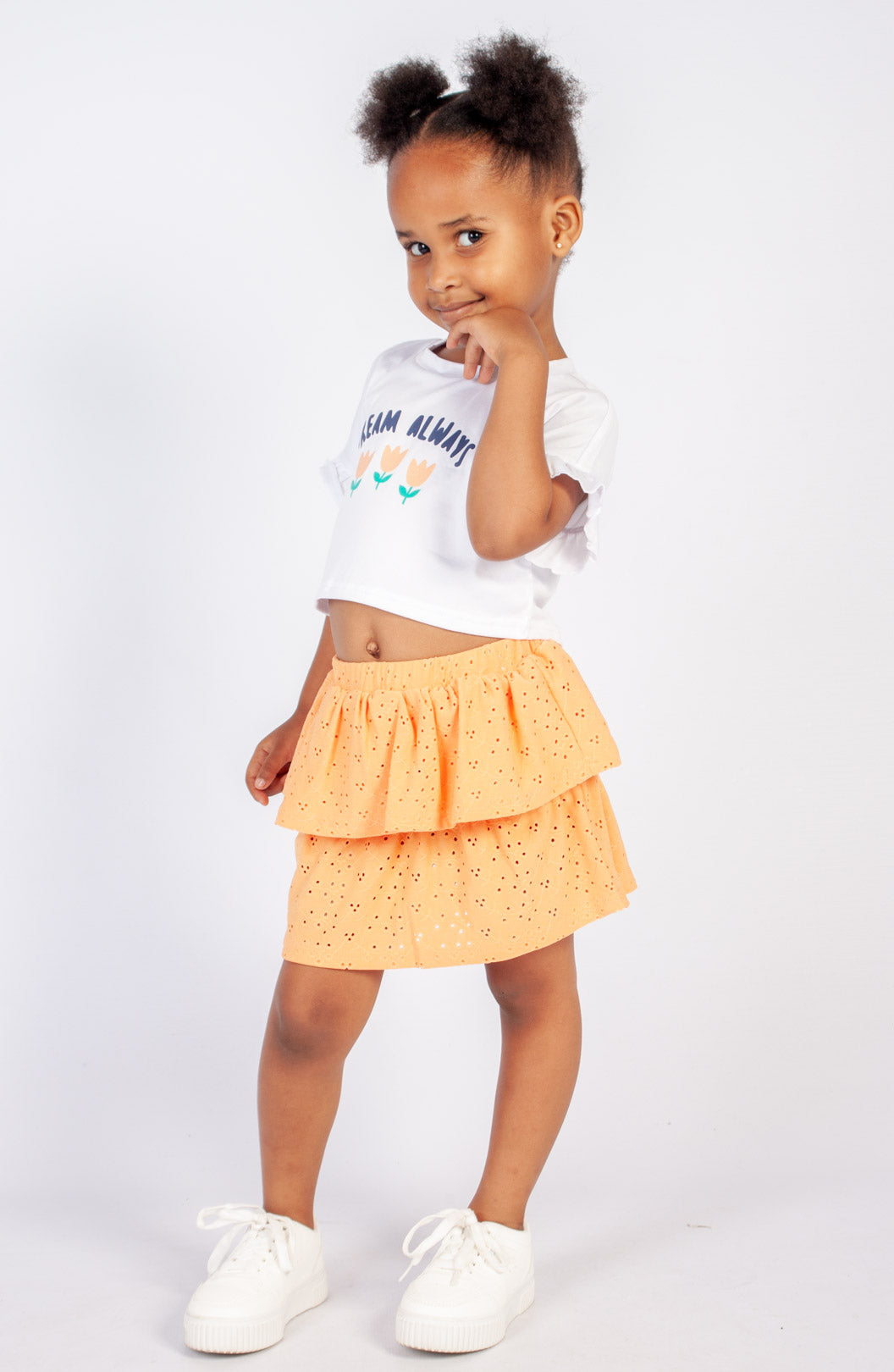 Graphic Top And Skirt Set