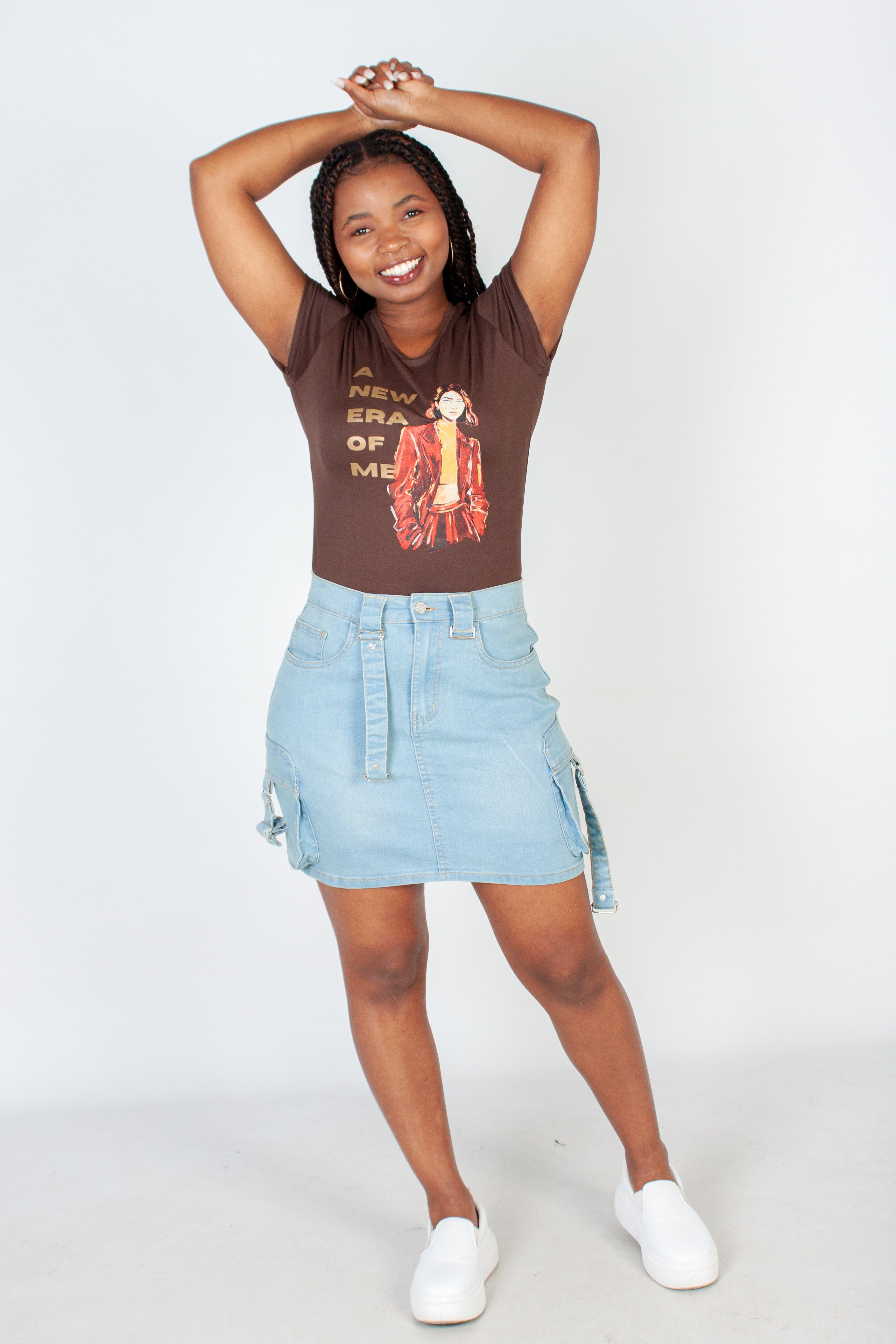Denim Cargo Skirt