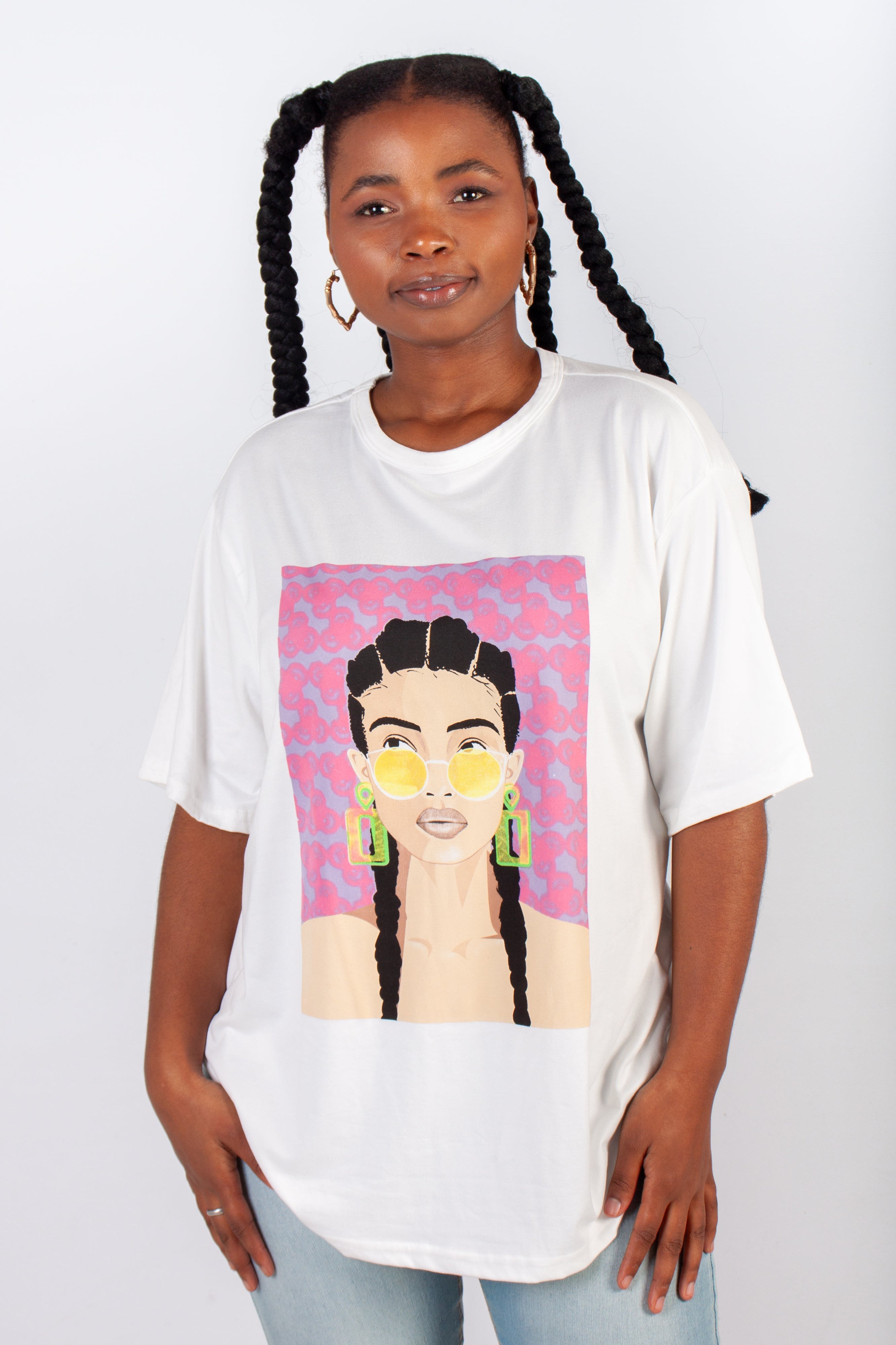 Graphic Oversized "Glasses Gyal" T-Shirt