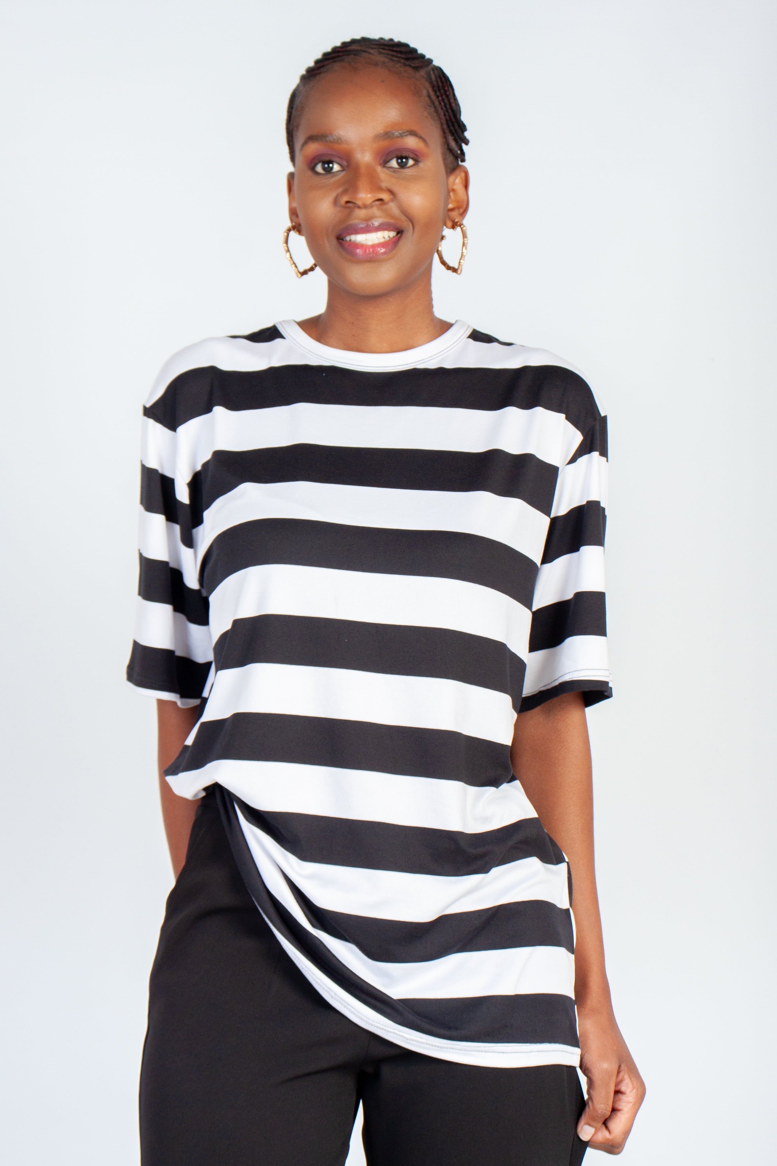 Graphic Oversized Stripe T-Shirt
