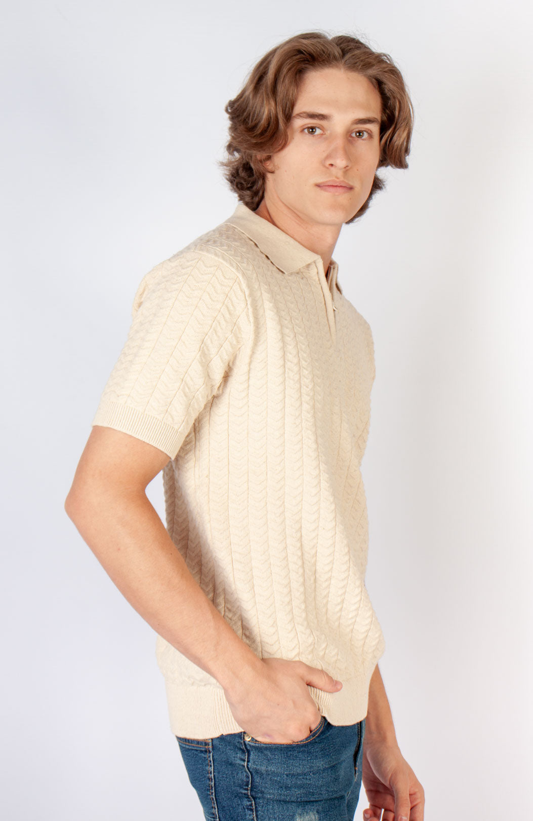Textured Zip Golfer