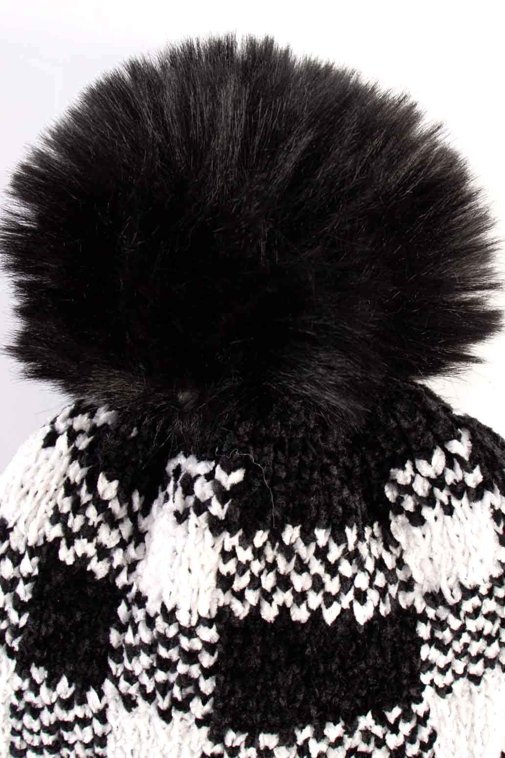 Black Check Beanie