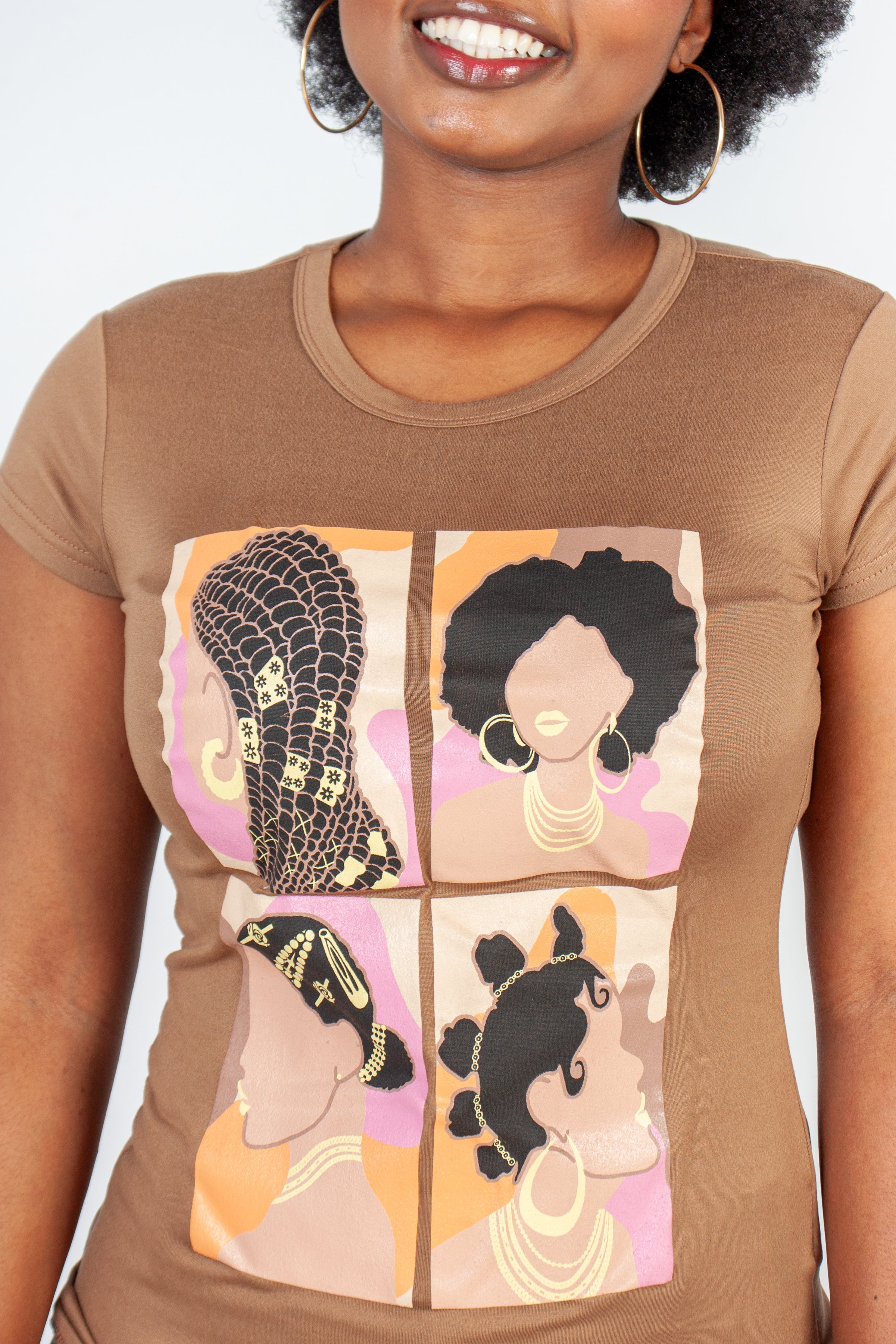 Graphic "Collage Afro Girls" T-Shirt