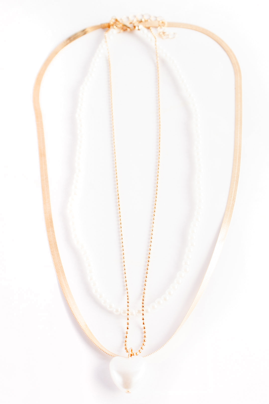 Pearl Heart Layered Neck Chain