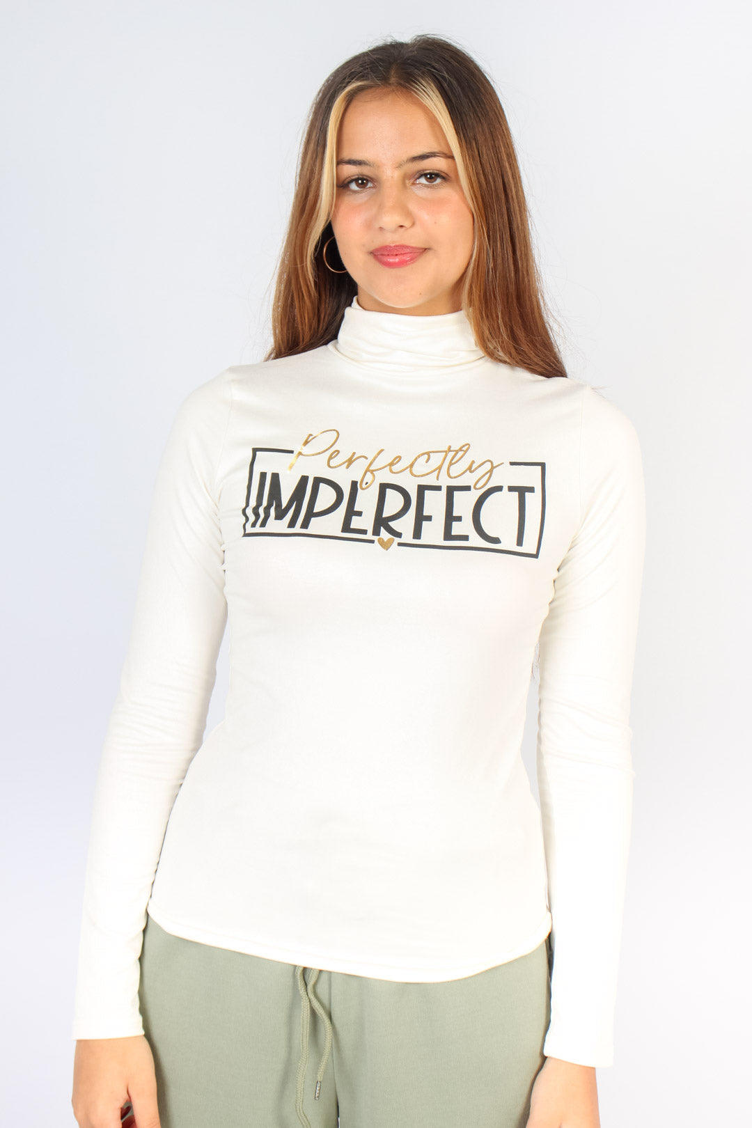 Long Sleeve Poloneck Top