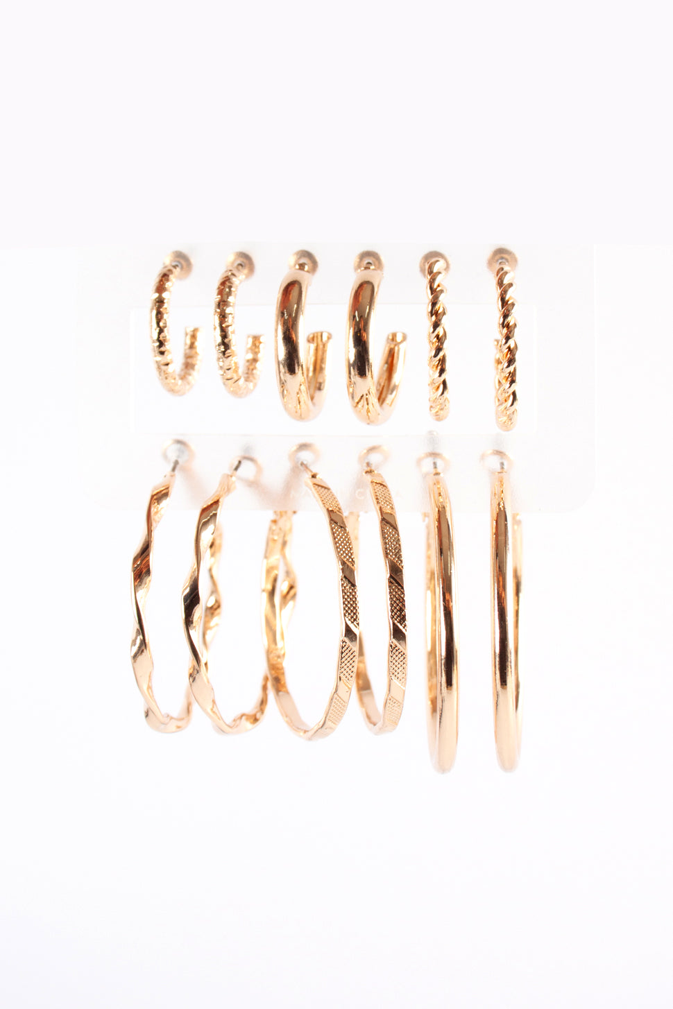 6 Pack Hoop Earrings