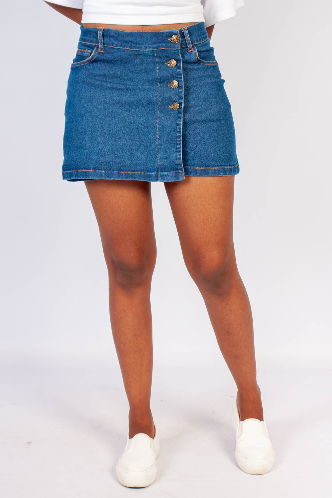 Placket Denim Skort