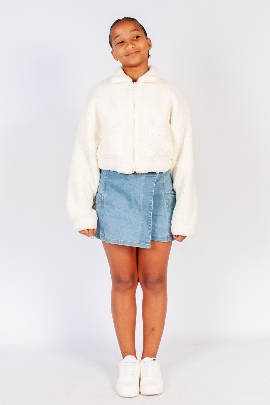 Cropped Teddy Fleece Jacket