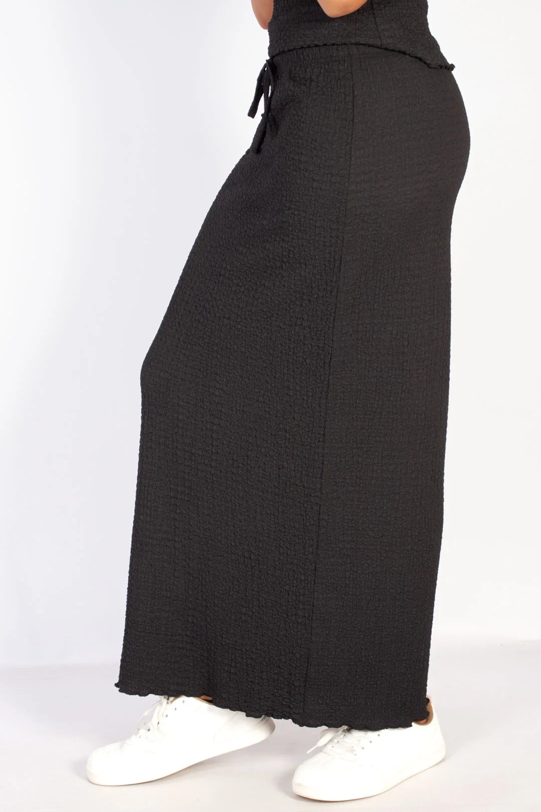 lds crinkle drawstring maxi
