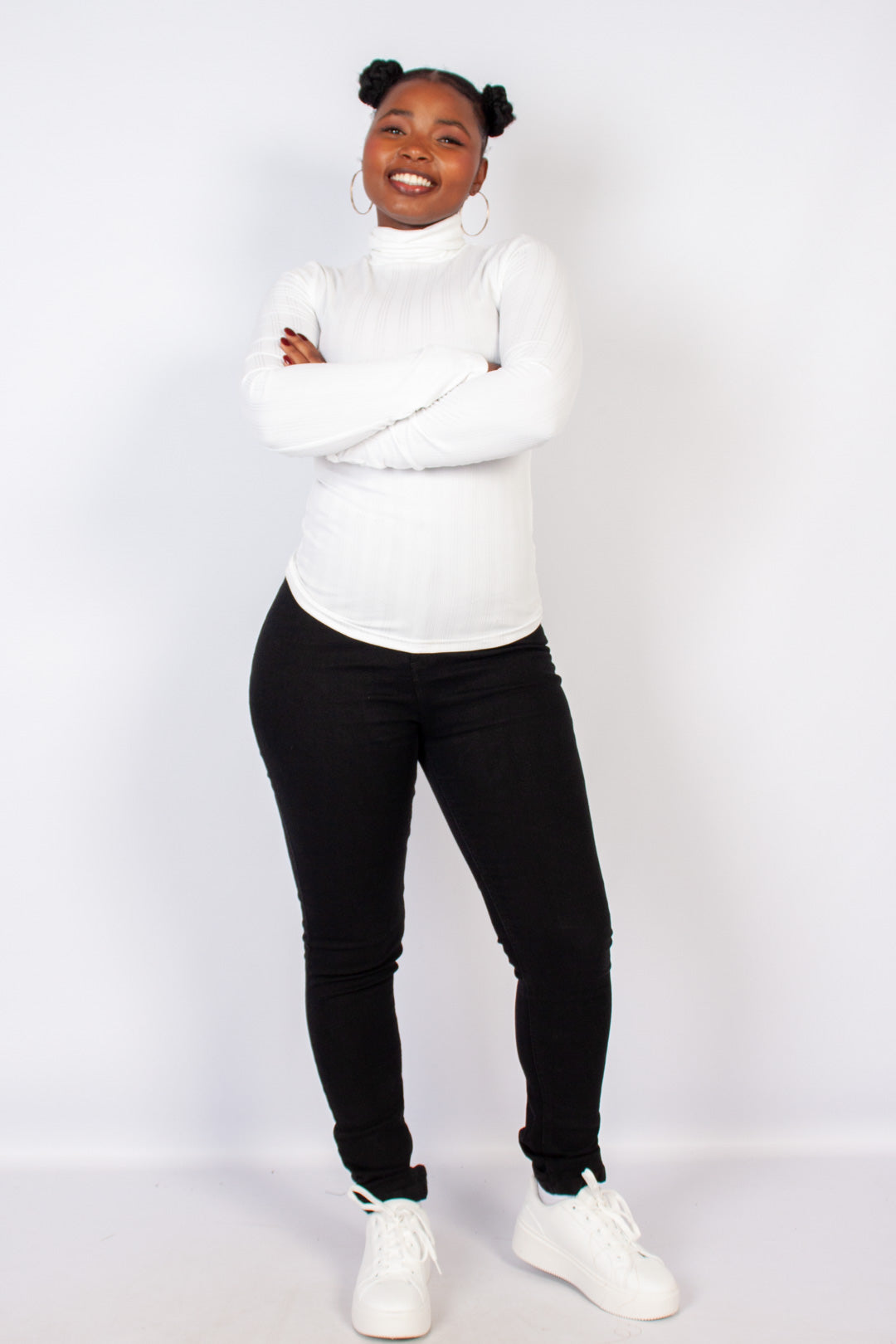Long Sleeve Poloneck Top