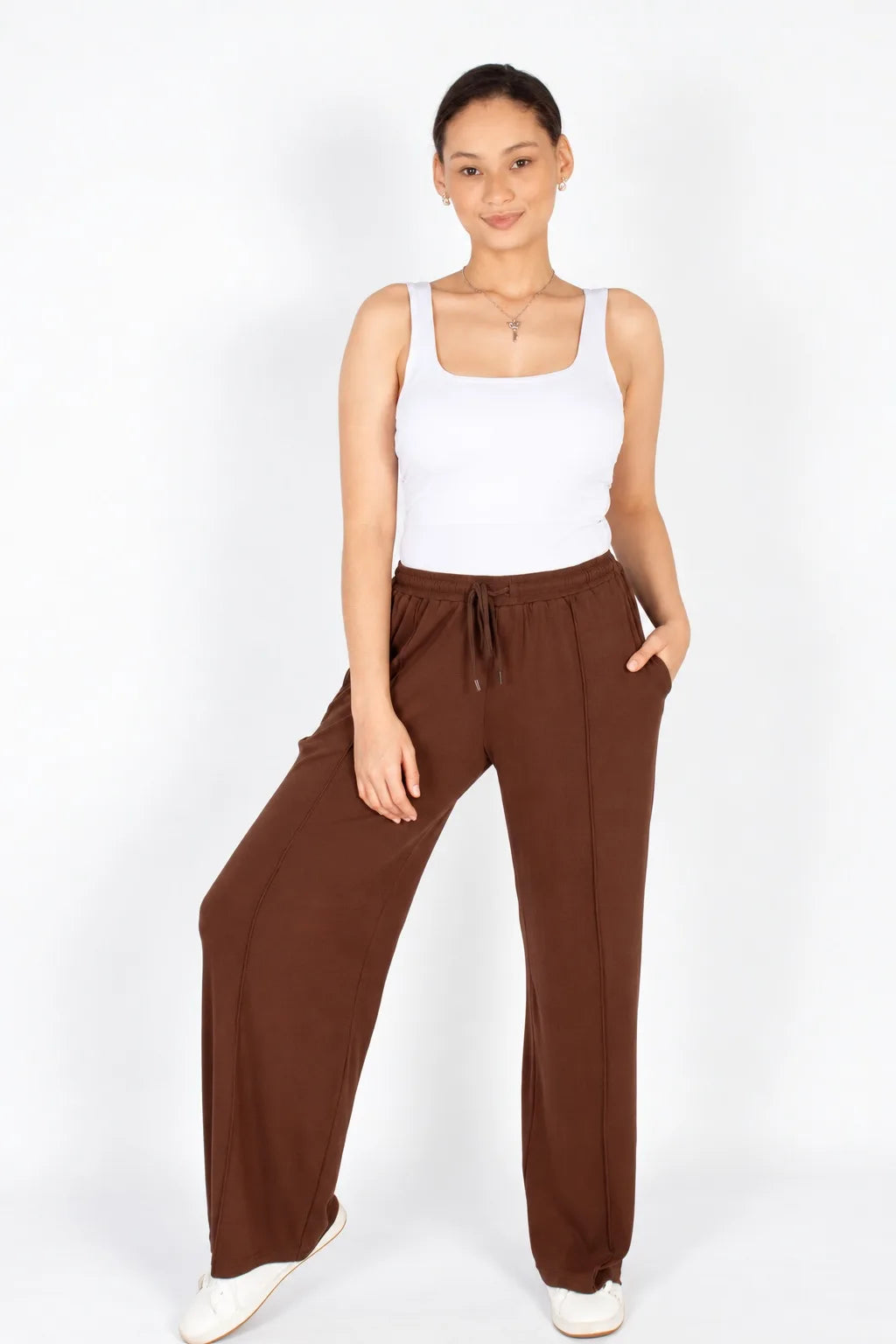 lds choc pintuck  wideleg
