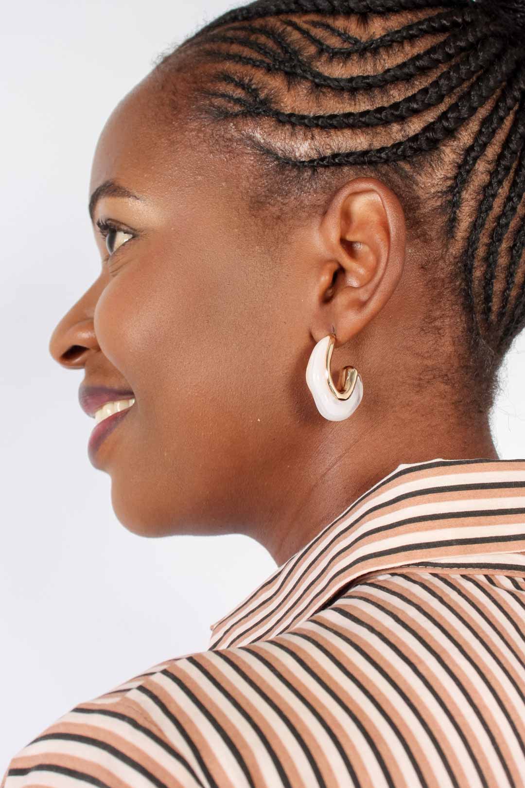 Marble and Gold Earrings