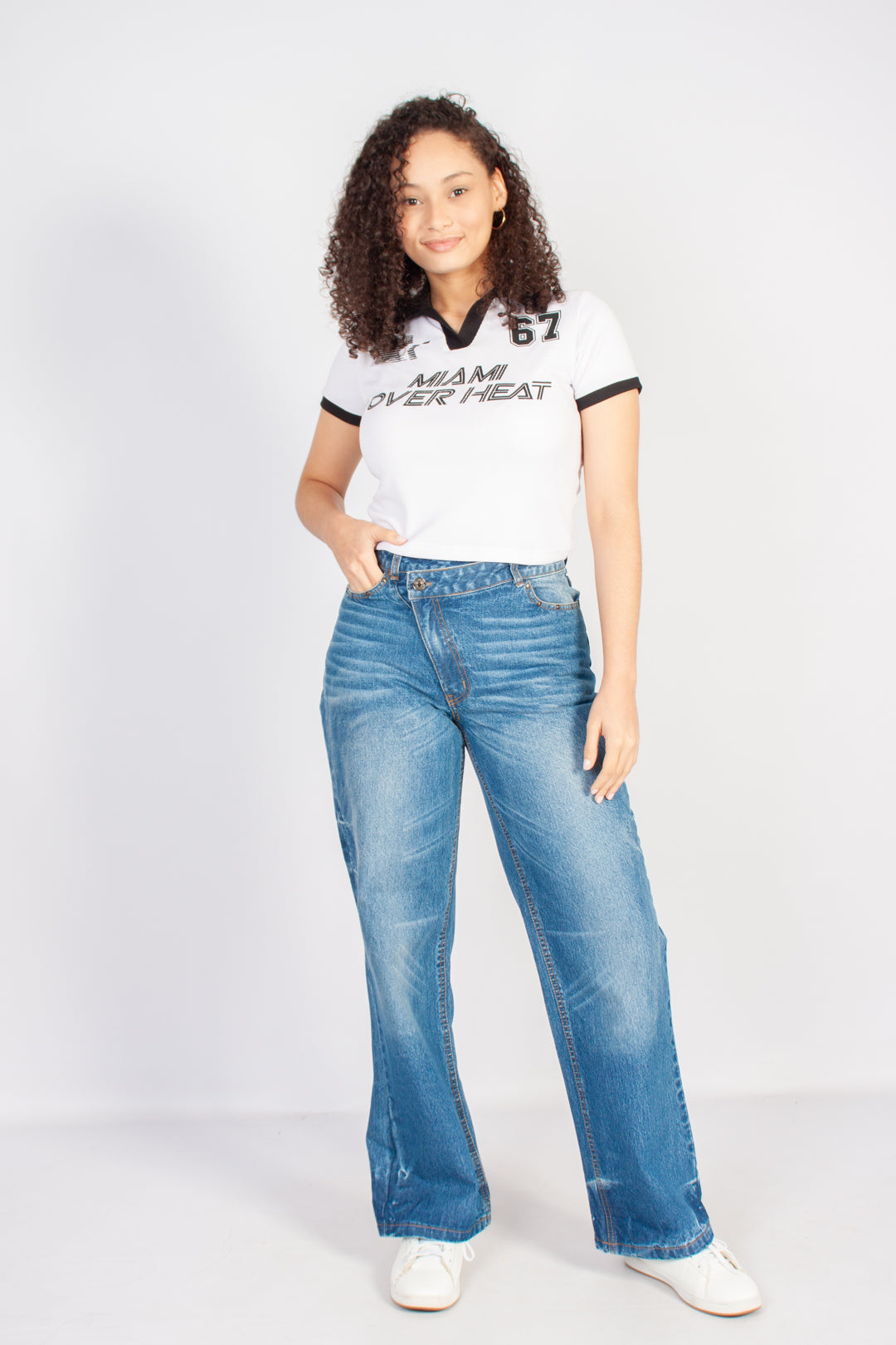 Asymmetric Waist Jeans