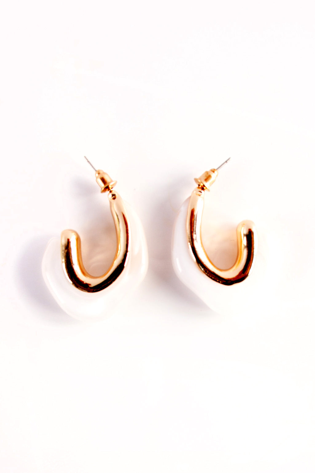 Marble and Gold Earrings