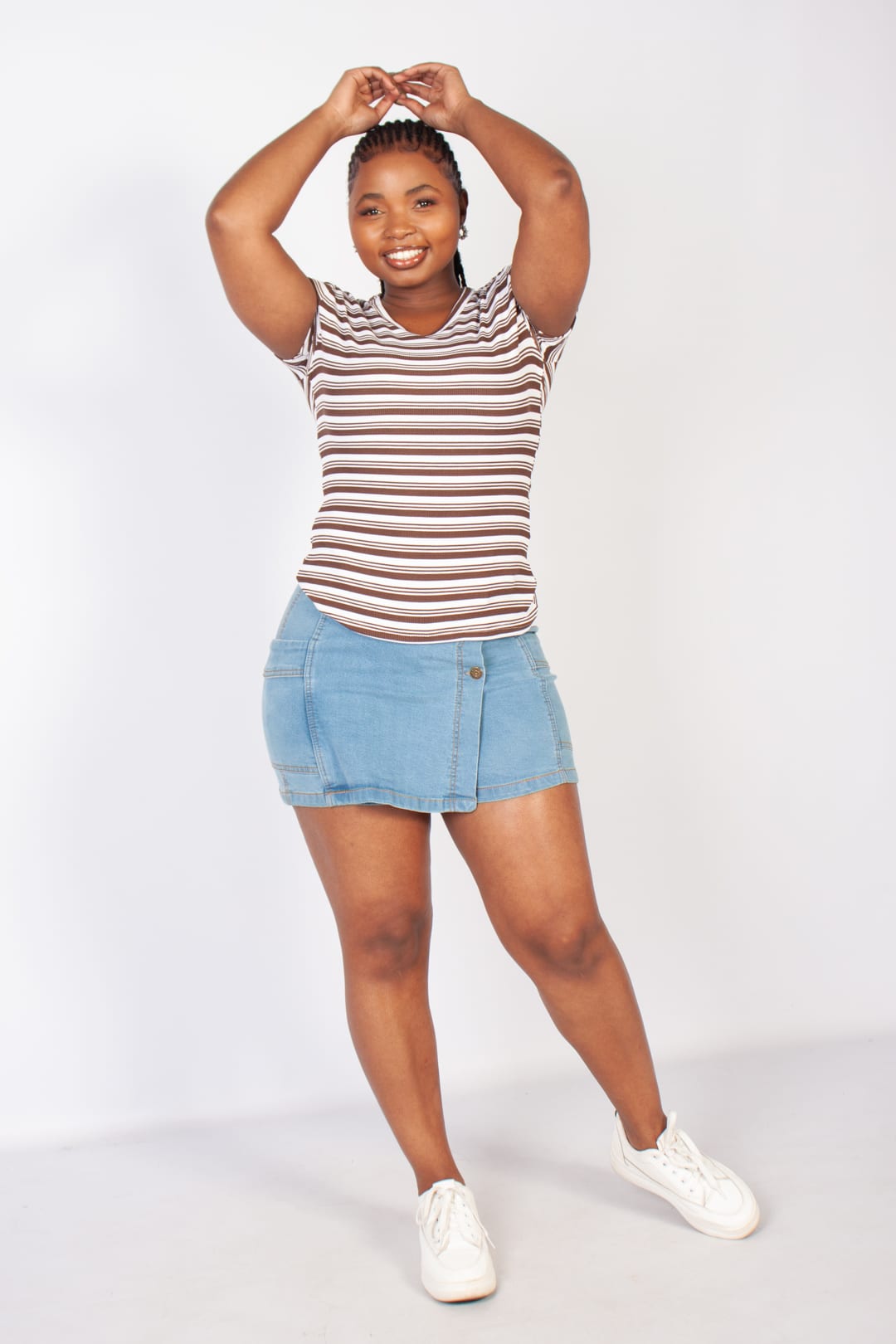 Denim cargo skort