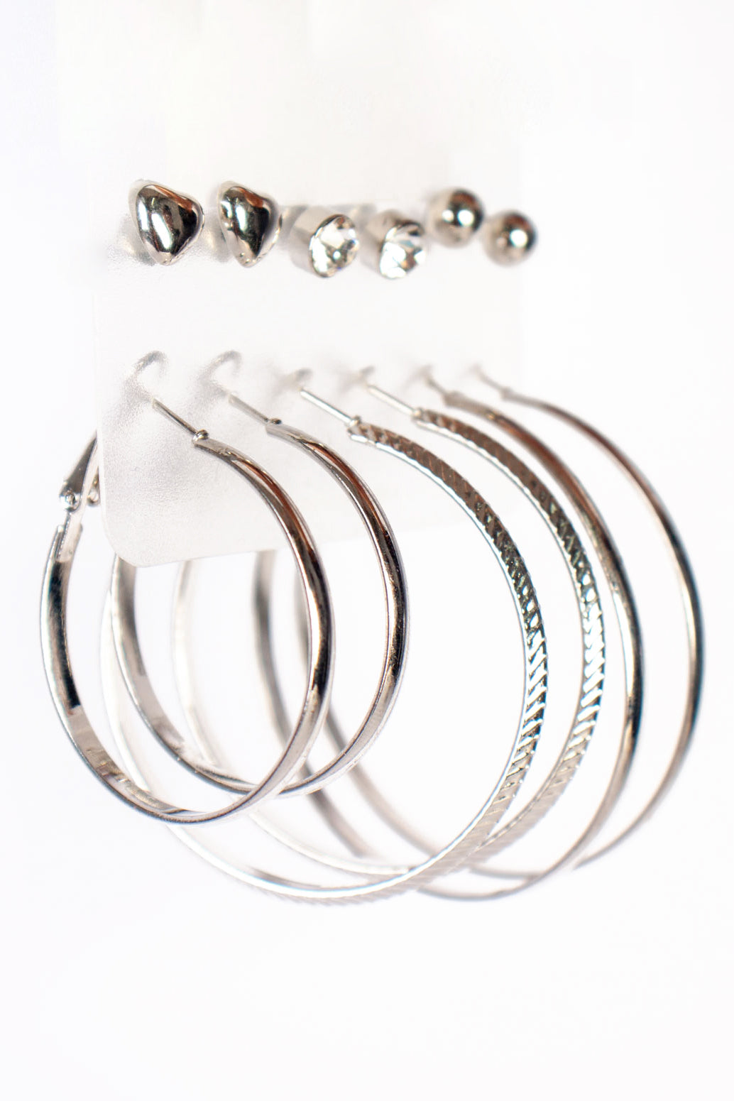 6 Pack Stud and Hoop Earrings