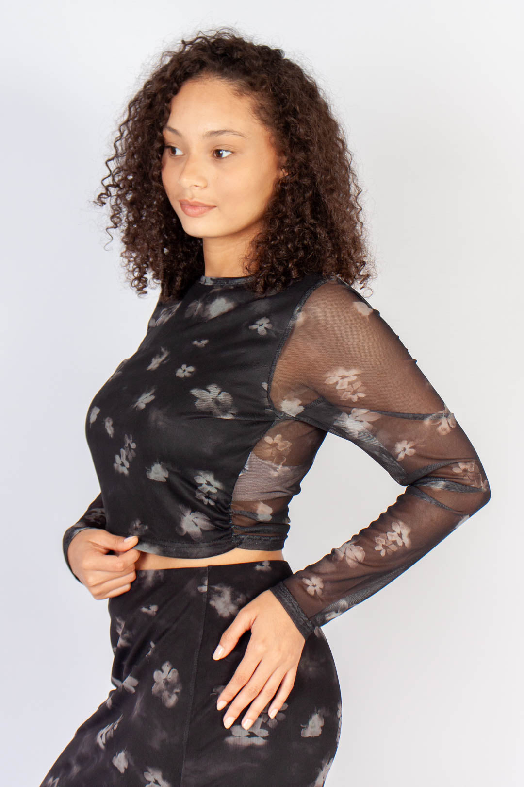 Long Sleeve Mesh Top