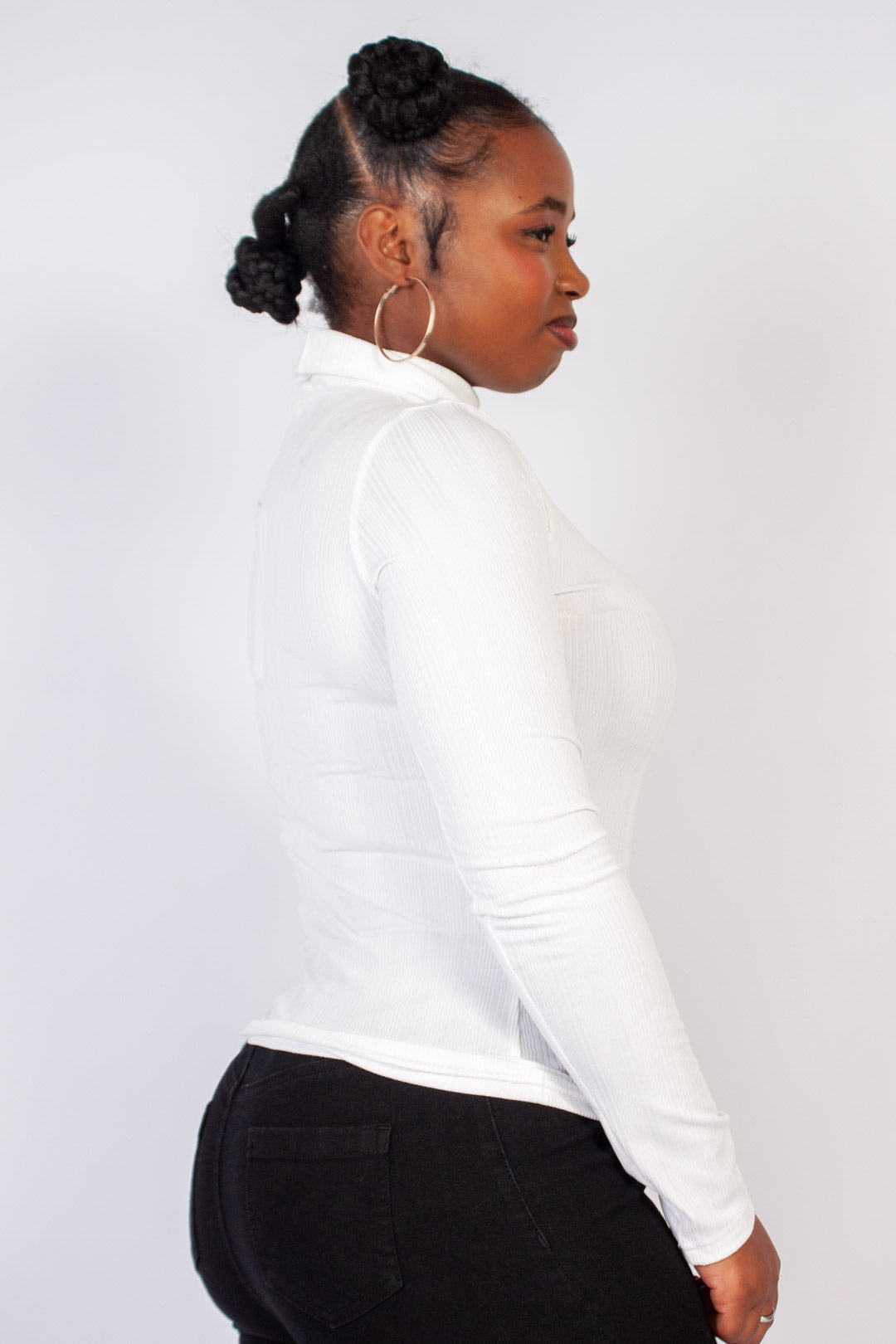 Long Sleeve Poloneck Top