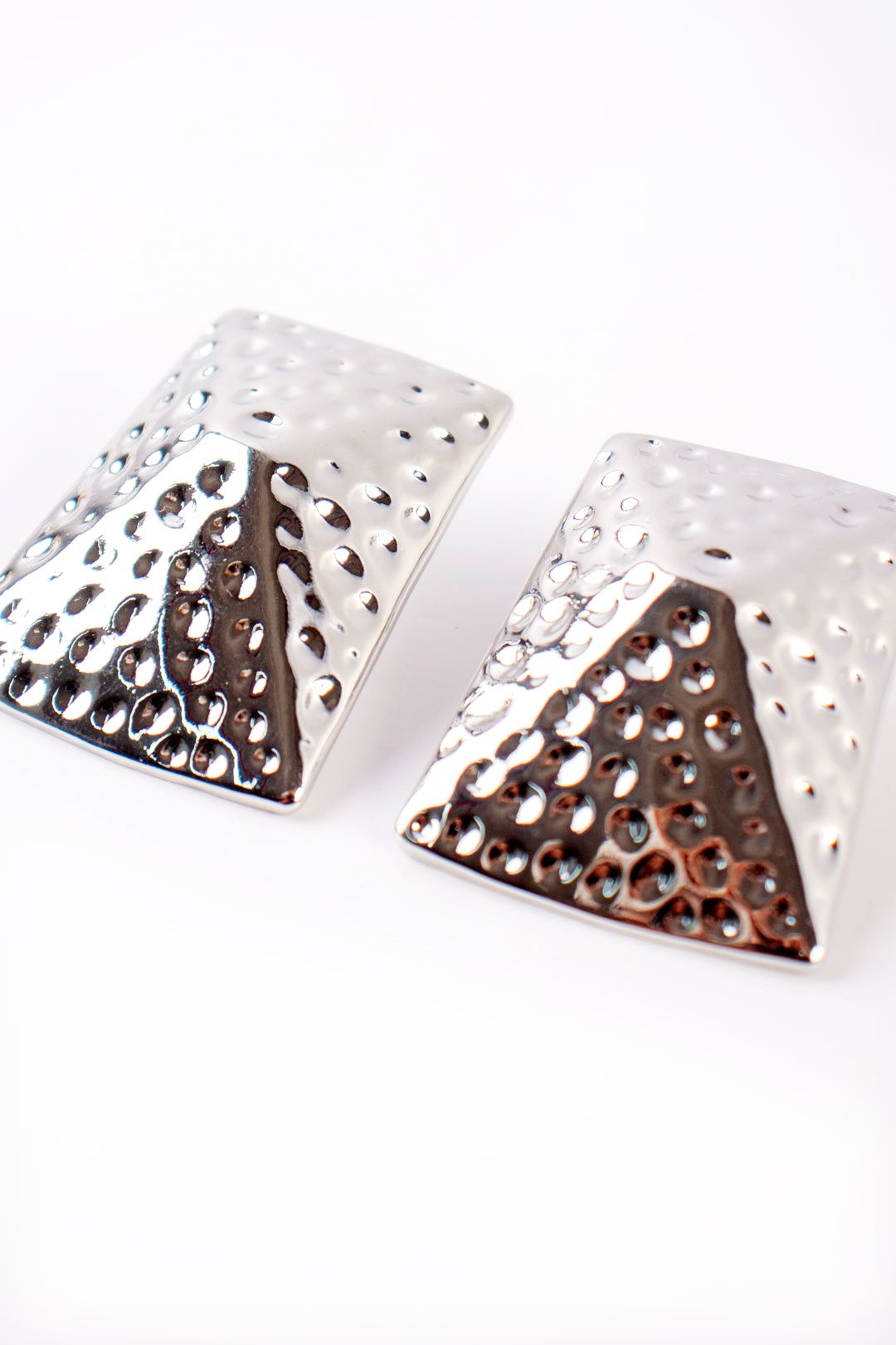 Silver Pyramid Earring