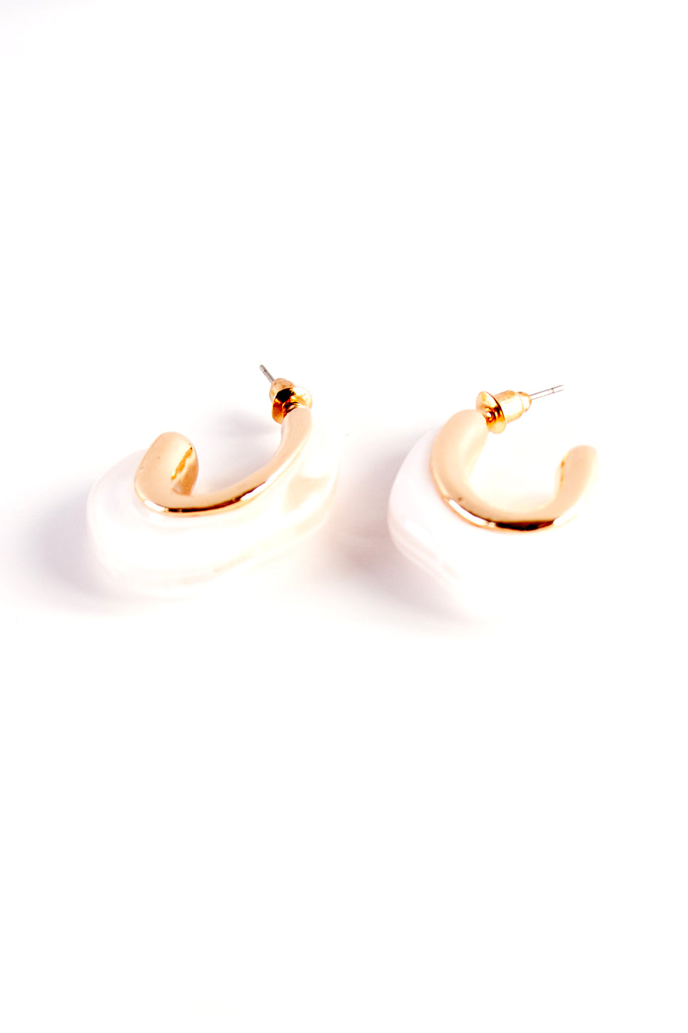 Marble and Gold Earrings