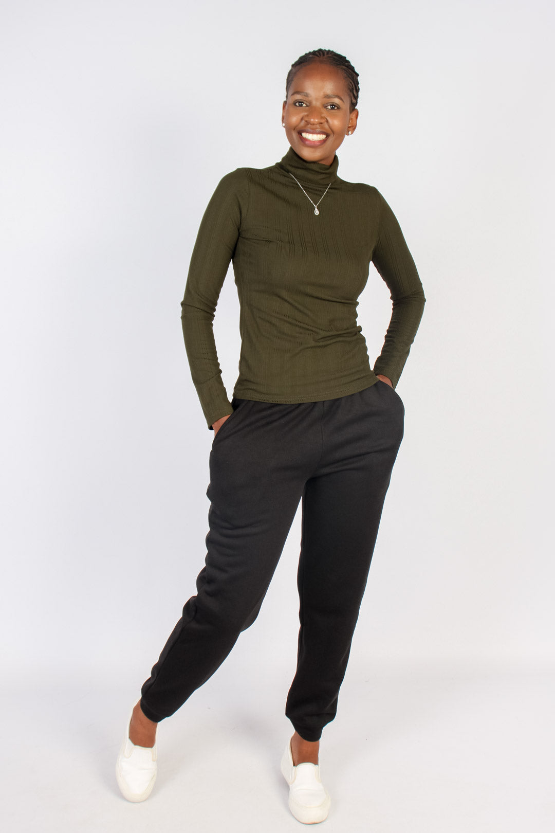 Long Sleeve Poloneck Top