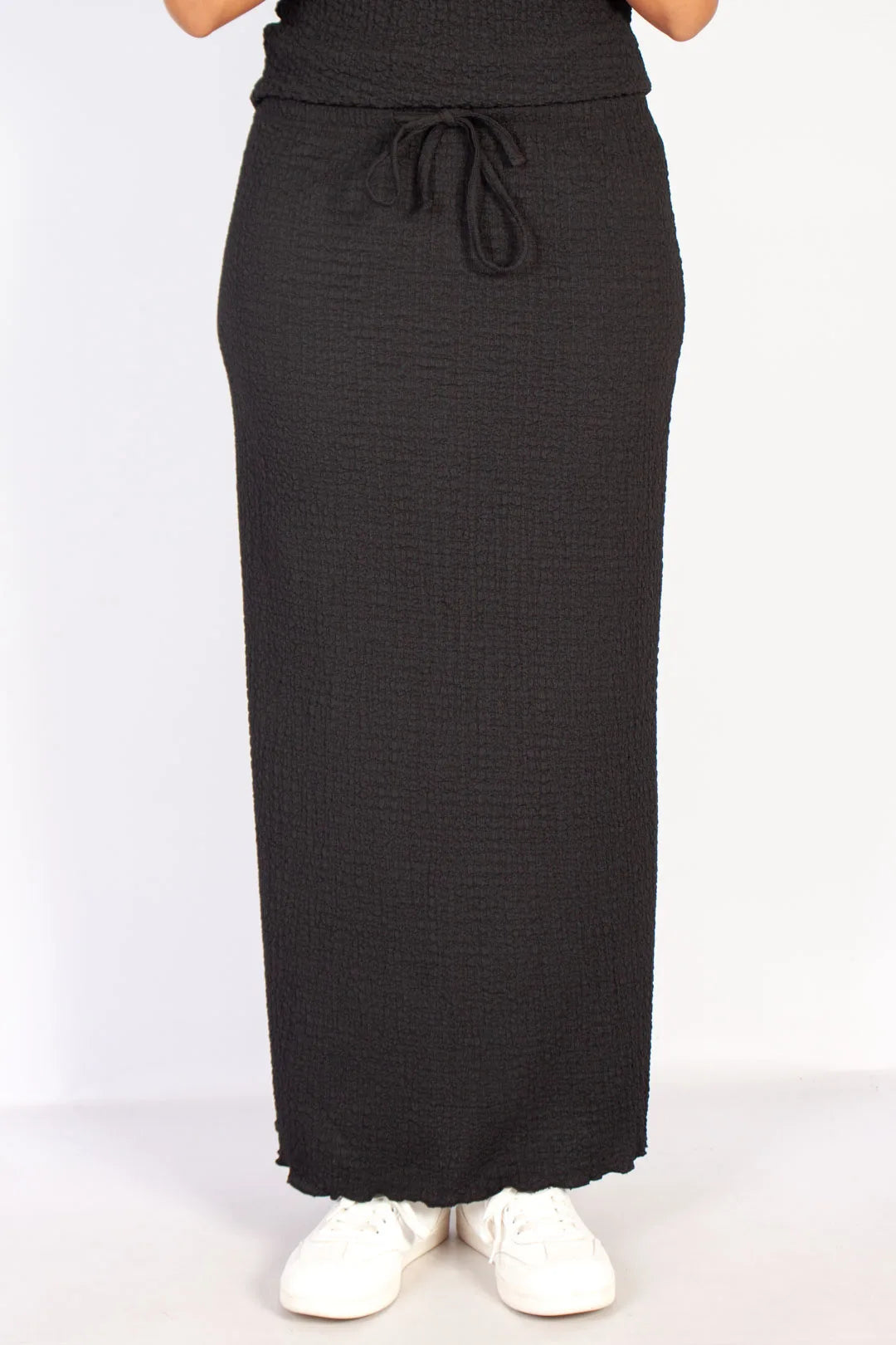 lds crinkle drawstring maxi