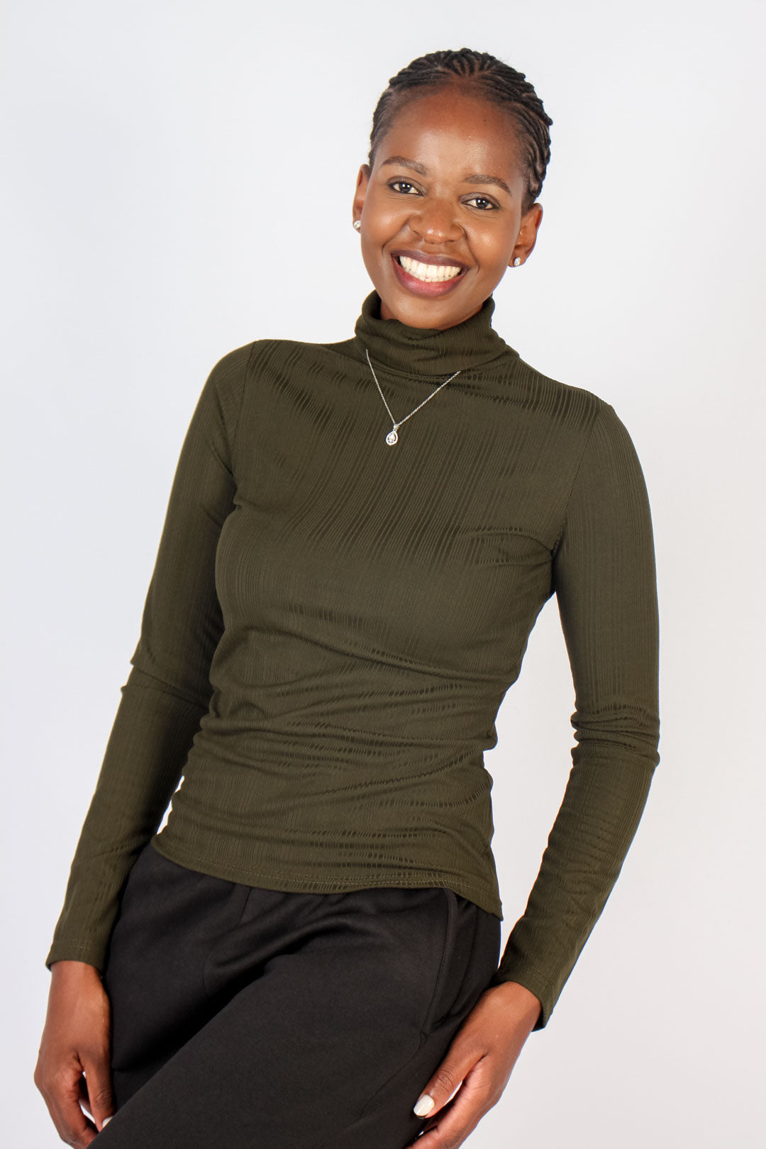 Long Sleeve Poloneck Top
