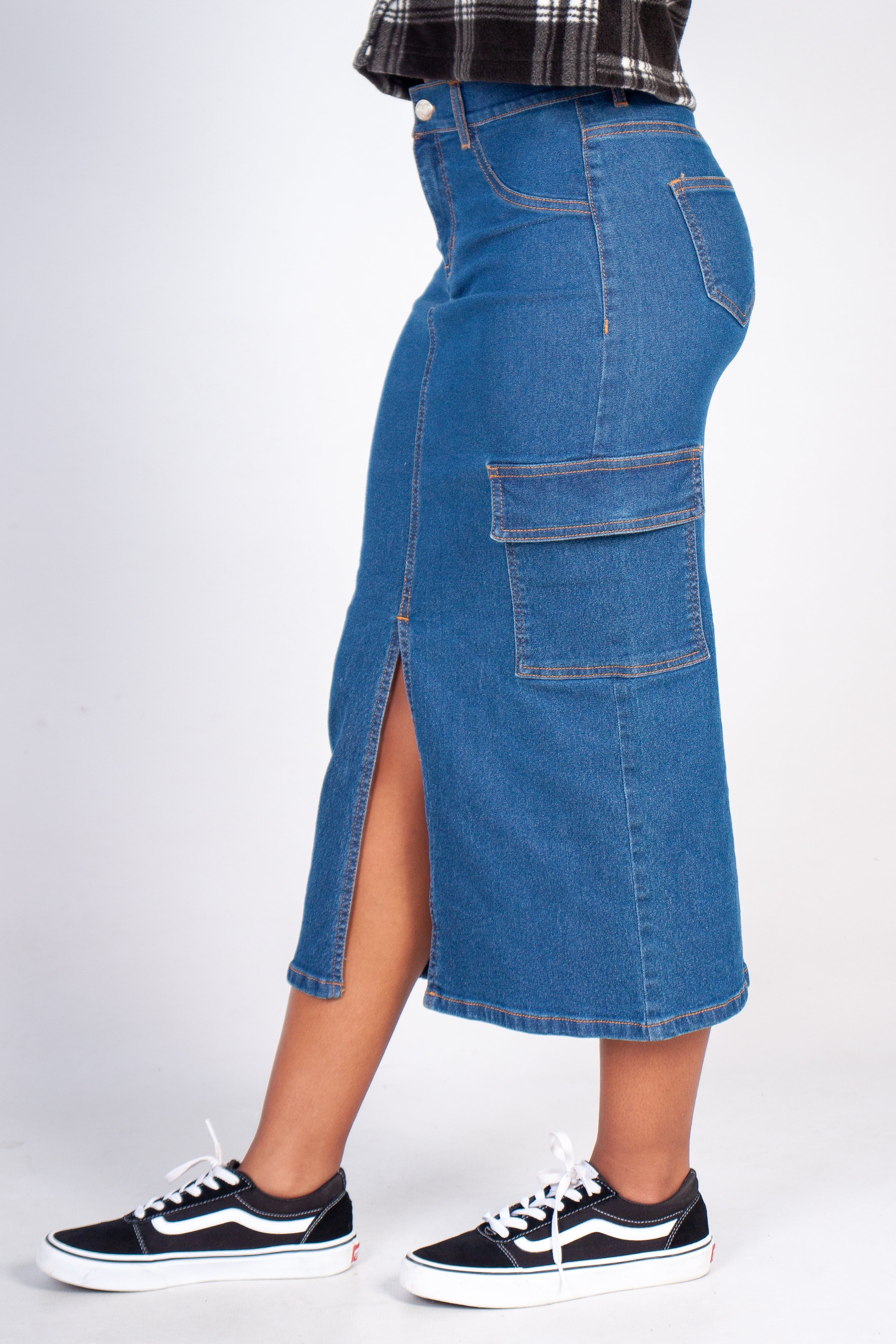 Cargo Denim Skirt