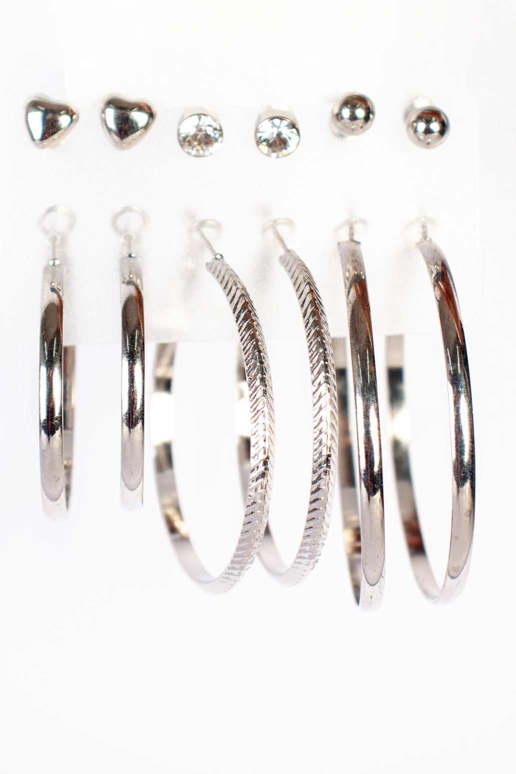 6 Pack Stud and Hoop Earrings
