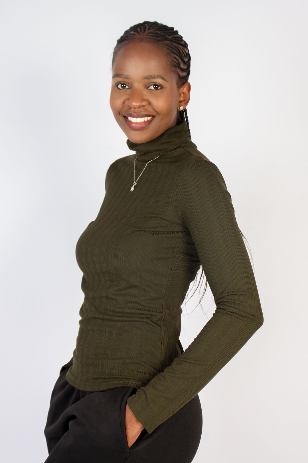Long Sleeve Poloneck Top