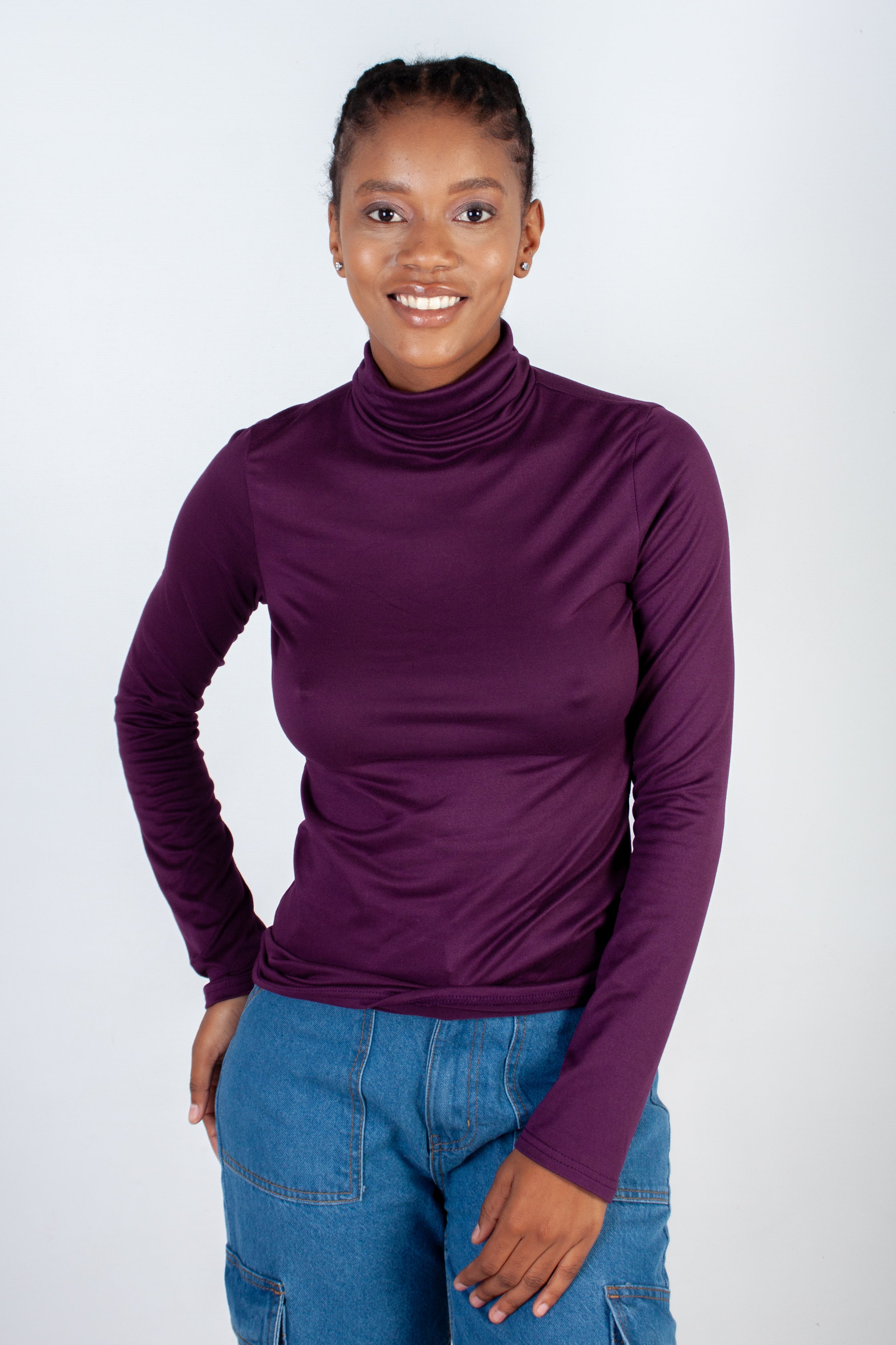 Long Sleeve Poloneck Top