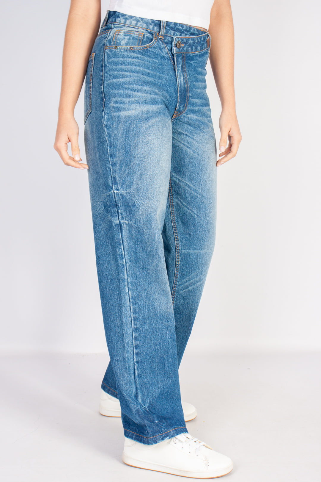 Asymmetric Waist Jeans
