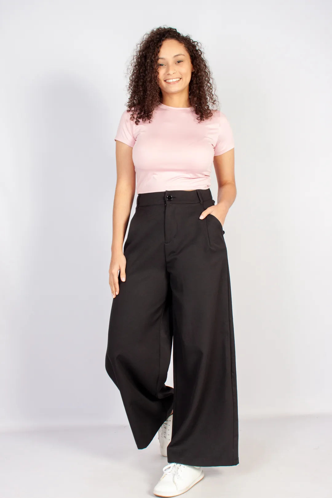 lds black wideleg pull on pant